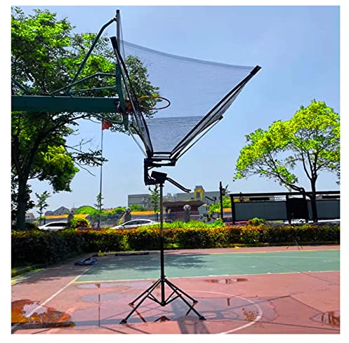 Faltbarer Schusshilfe-Trainer, bodenstehend, Outdoor-Basketball-Rebounder-Netz, höhenverstellbar, Park-/Hof-/Turnhallen-Basketball-Trainings-Übungsnetz, Edelstahlrahmen