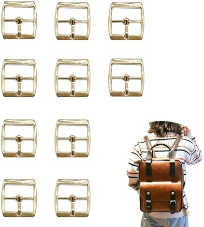 YJFY 10 Stücke Metall Rollschnallen Gürtelschnallen Metallschnallen Nadelschnallen Rollschnallen Verschieber Hand DIY Zubehör für Gurt Band Geldbörse,Taschen,Hardware Schuh Dornschließe