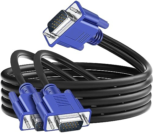 PASOW Cable divisor VGA para monitor dual, adaptador en Y, cable de video 1 macho a 2 machos, soporte de duplicación de pantalla 1080P Full HD para proyectores, televisores de alta definición,
