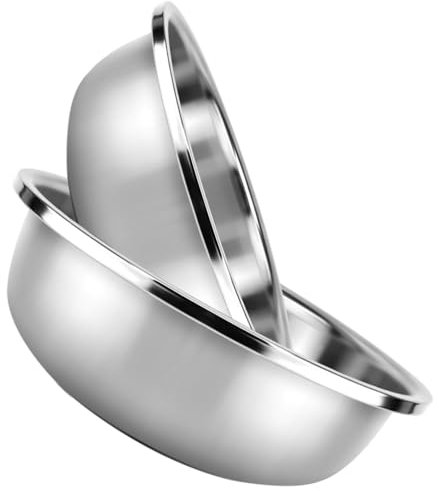 DEARMAMY Large Stainless Steel Vegetable Wash Basin 11.41In Flat Bottom Metal Mixing Bowl Multipurpose Kitchen Fruit Salad Basin