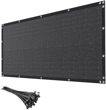 mychoiii 4ft x 50ft Black Privacy Screen Fence 90% Blockage Heavy Duty Fencing Mesh Shade Net Cover for Outdoor Wall Garden Backyard Porch Patio Balcony