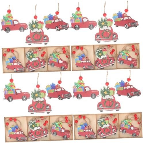 Cabilock 36 Piezas Decoraciones de Navidad Adornos navideños Baratos Colgantes navideños Etiquetas navideñas Decoraciones para árboles de Navidad decoración Adornos de arbol de Navidad Rojo