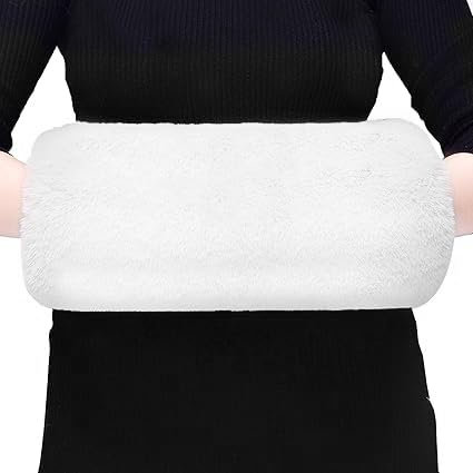 EQLEF Manguitos termicos, bufanda manos calientes bufanda manos calientes invierno revestimiento piel suave bufanda engrosada bufanda suave regalo muñeca para niña madre abuela (Blanco, Un tamaño)