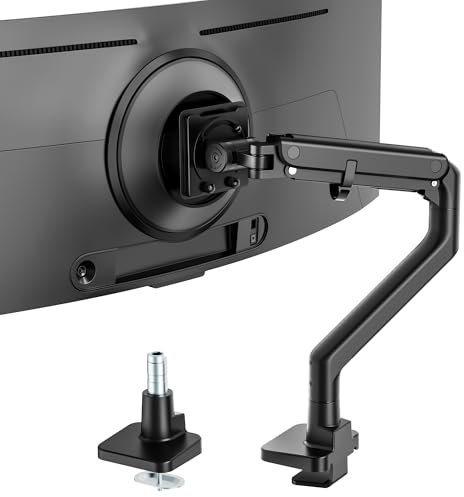 monTEK 17-57 Zoll Monitor Halterung, Monitor Arm mit Gasfeder, Verstellbarer Bildschirmhalterung für 27Kg Fernseher & Monitor, Monitorhalterung VESA 75/100 mm