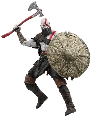 Zhongkaihua Kratos Figura de Anime Juego Kratos Figuras de Acción 18CM PVC Modelo Decoración de Navidad para Casa y Oficina Aniversario Regalo para Adultos