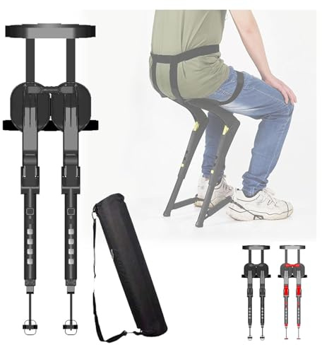 Wearable Invisible Chair Upgraded chairless wearable invisible chair Height Adjustable Lightweight Leg Brace Seat 220bls Exoskeleton Human Retractable for Adults Outdoor, Travel, Barbecue, F