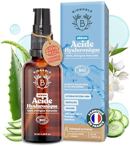 BIONOBLE Sérum Visage Acide Hyaluronique Bio - Anti-Âge, Hydratant - 50ml
