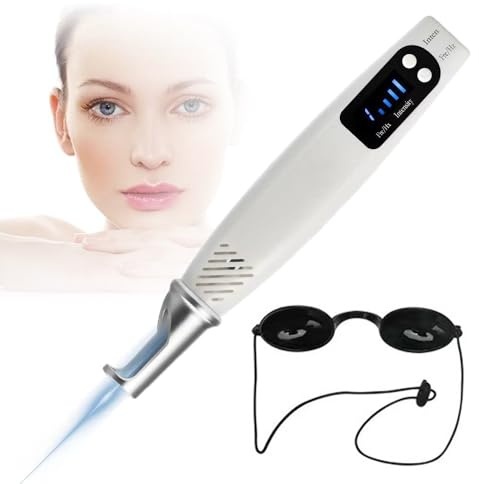 Stylo Laser Picoseconde à Lumière Bleue/Rouge Pour éliminer Les Acrochordons Et Les Taches Brunes. 9 Modes/4 Niveaux. Pour éliminer Les Pigments, Les Cicatrices,Blue
