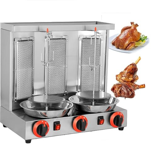 Macchina commerciale per kebab a gas, griglia verticale Shawarma con temperatura regolabile, ideale per cucine domestiche e professionali