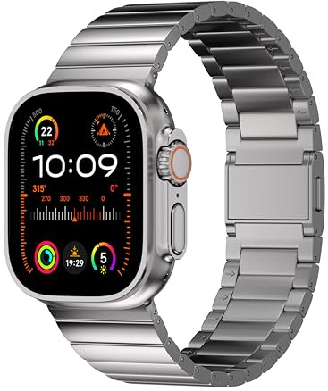Kader Accessories Premium Titan Armband mit Edelstahl-Magnetverschluss - kompatibel mit Apple Watch Series 10/11 (46mm) und Ultra/Ultra 2/Ultra 3 (49mm)