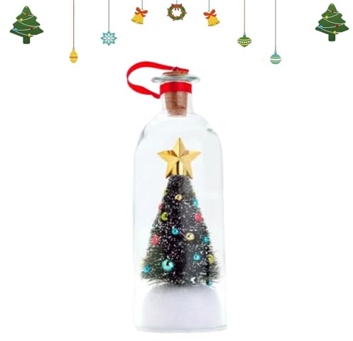 christmas tree message in a bottle,Voice Recording Message,mini christmas tabletop trees in glass dome,Snowy Scene in Nostalgic Bottle with Cork,Voice Record Player with Speakers,Unique Festive Gift
