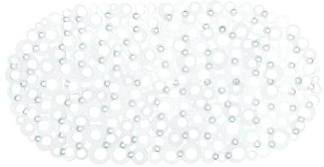 OLIVO.shop Tappeto Vasca Antiscivolo Ovale con Ventose 35x69 cm, Fondo Forato Drenante, 100% PVC, Facile da Pulire, Tappetino Bagno Vasca SIRENA (TRASPARENTE)