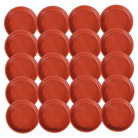 COLLBATH Lot de 20 Soucoupes Rondes Rouges pour Plantes D'extérieur, Plateaux de Drainage 18 Cm, Assiettes Résistantes et Pratiques pour Pots de Fleurs, Récupération d'eau et Protection