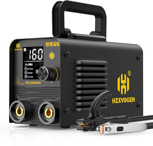 H HZXVOGEN 160A Stick Welder, 2 in 1 Lift TIG/MMA ARC Welder Machine, 220V Portable DC Inverter Welder with Arc Force, Hot Start, Anti-Stick, LED Digital Display for Home Repair, DIY(ARC200DMINI)