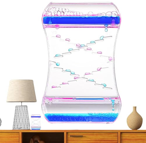 Liquid Motion Sanduhr – spiralförmiger visueller Entspannungstimer, beruhigendes sensorisches Spielzeug mit Blasenfluss | Bunter Tropf-Flüssigkeits-Timer für Kinder und Erwachsene, Bürotisch, Schule,