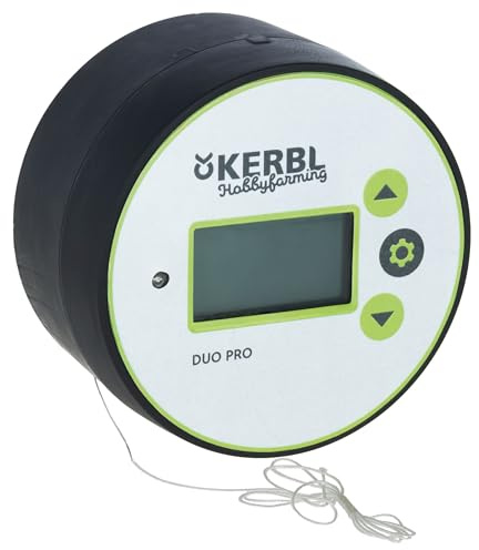 Kerbl Hobbyfarming Steuerung Duo Pro, Hühnerklappe, Hühnertür, Kunststoff, Licht- und Zeitsteuerung, Netz- und Batteriebetrieb