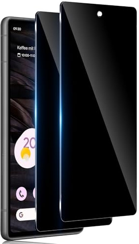 TuFun Schutzfolie für Google Pixel 7A für Panzerglas Sichtschutz, [2 Stück] 9H Härte Sichtschutzfolie, Anti-Spy Displayschutz, Anti-Spähen, Blasenfreie Privacy Schutzglas - Schwarz