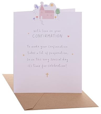 UK Greetings | Confirmation Card | Congratulations Card | Her/Him | Church Design | With Envelope | 12.7 x 17.8 cm