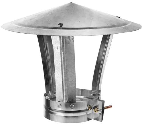 Healifty Silver Iron Chimney Cap Rain Cover with Strong Bearing Capacity and Easy Installation, Suitable for Chimneys and Pipes, Sturdy Metal Flue Cowl for Outdoor Roof Vent Protection