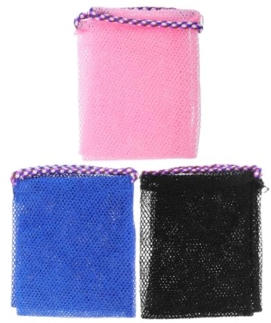 PRETYZOOM 3pcs African Scrubbing Rag Net Exfoliating Shower Body Net Soap Bag, Sturdy Nylon Back Exfoliator Towel for Men and Women, Bathing Accessory for Shower and Sauna Use
