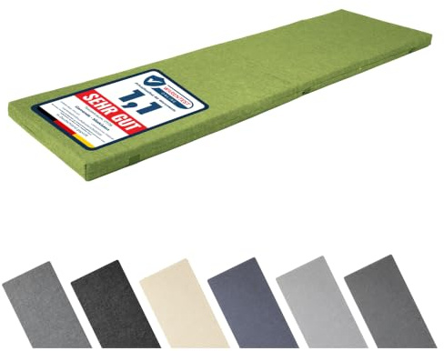 Garronda Bankauflage Outdoor Gartenbank Auflage 120x40 Grün GD-0220 | Dicke: ca. 4 cm, Wasserabweisend, UV-beständig, mit Bändern, als Sitzkissen für Hollywoodschaukel und Gartenmöbel