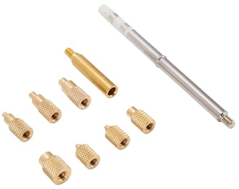 Fafeicy Heat Set Insert Kit Brass Knurled Nuts, T65 SH72 SH73 Wide Thread Size Range Easy Tip Replacement High Conductivity Brass Material