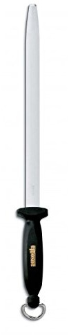 AUSONIA - FUSIL À AIGUISER PROFESSIONNEL OVALE DE 30 CM EN ACIER INOX 440 AVEC MANCHE ATOXIQUE EN POLYPROPYLÈNE