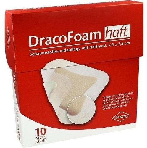 DRACOFOAM Haft Schaumstoff Wundauflage 7,5x7,5cm 10 St