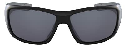 Columbia Men's Utilizer Wrap Polarized Sunglasses, Shiny Black W/Grey Rubber Polarized, 62 mm