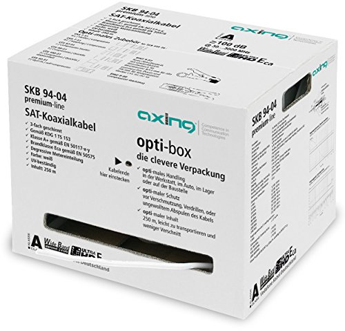 Axing Koaxialkabel 250m Wei? Skb 94-04 OptI-Box A+ 3fach Gesch. Kdg 1 Ts 153 250 (skb09404)