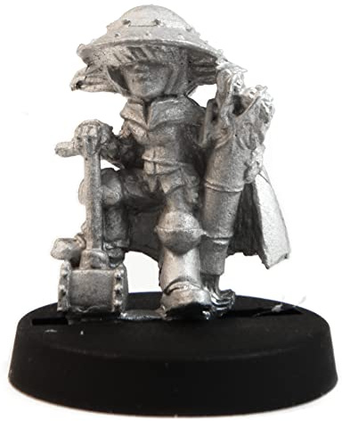 Stonehaven Gnome Demolitions Expert Miniature - 22mm Lead-Free Pewter Figure, 28mm Scale, Unpainted, Made in USA