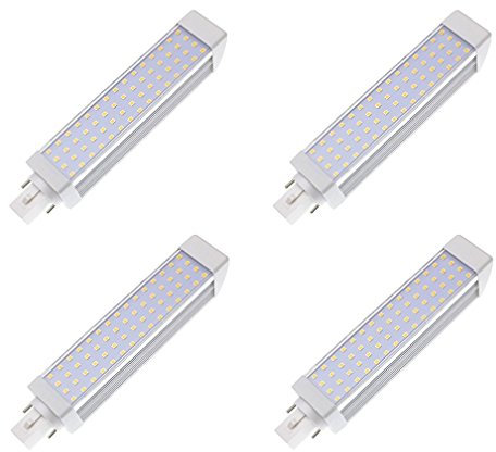 Masonanic Lot de 4 Bateau type LED G24 2-pins LED CFL/lampe fluorescente compacte, 12 W 1200lm 20 W CFL équivalent, lumière du jour Naturel Blanc pur 4000 K