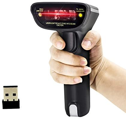 Alacrity 1D Laser Wireless Barcode Scanner, 2 in 1 2,4 GHz Wireless USB Wired Barcode Reader, 6708LA