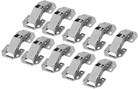 Schrankscharniere Schranktürscharniere, Haofy 10 Stück Verdecktes Aufschraubscharnier mit Feder Öffnungswinkel 90°, für Möbel, Schranktür, Küchenschrank, Kleiderschrank, Eckanschlag, Innenanschlag Tür