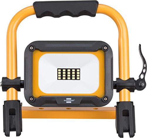 Brennenstuhl Mobiler Akku LED Strahler JARO 1000 MA / LED Baustrahler 10W für außen IP54 (LED Arbeitsleuchte mit 3 Schaltstufen, LED Arbeitsstrahler mit max. 14h Leuchtdauer, 1000lm, 6500K)