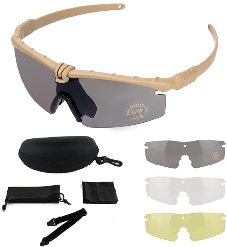FOCUHUNTER Occhiali – Occhiali Sportivi Antiappannamento, Occhiali da Guida per Ciclismo, Escursionismo e Tiro