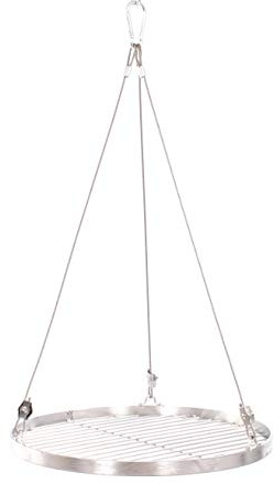 35 cm Grillrost Edelstahl für Schwenkgrill 3 Bein BBQ Grill Rost mit Seil 14 mm Stababstand