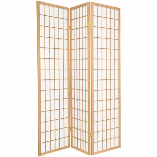 Fine Asianliving Japanische Paravent Raumteiler Trennwand B135xH180cm 3-teilig Shoji Reispapier Naturel Japanische Paravent Raumteiler Shoji Raumtrenner Spanische Wand Sichtschutz Trennwand