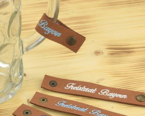 Henkelband 'Freistaat Bayern' Bestickt - Stickfarbe wählbar - 1 Stück - Oktoberfest Maß Maßkrugband