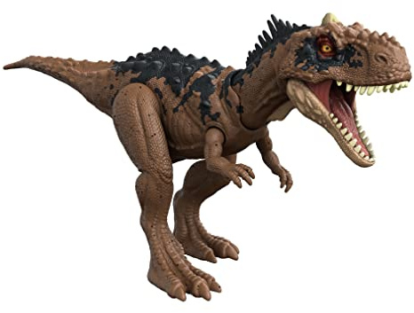 Jurassic World HDX35 - brinnande Rajasaurus, dinosauriefigur, dinosaurieleksaker för barn från 4 år och uppåt