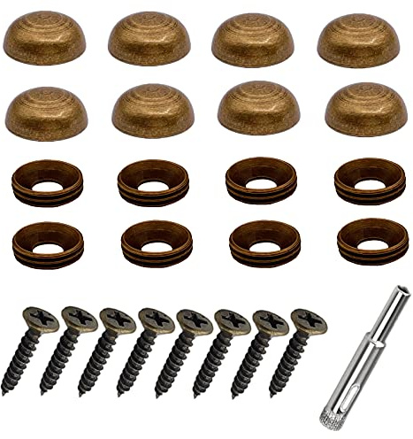 8Pcs Pure Brass Decorative Screw with Caps used as Mirror Screw,Metal Wall Art Decor,Upholstery Tacks,Thumb Tacks for Wall Hangings,Fast Cap,Wood Handcrafted,Fasteners Hardware (3/5,15mm retro brass)