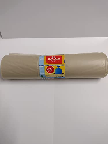 PAT&CART Bolsas de basura extra resistentes 140 litros 90x120 ámbar / transparentes de 1 rollo de 10 kg a cartón resistentes bolsas de basura también para uso comercial € 35,30 de cartón (3,53/rollo)