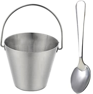 HEMOTON Bandejas Decorativas 1 Set Edelstahl- Becher mit Griff Hartgekochter Becher Geschirrhalter Ei Storage Eimer Küche Gadgets Werkzeuge Edelstahlbehälter