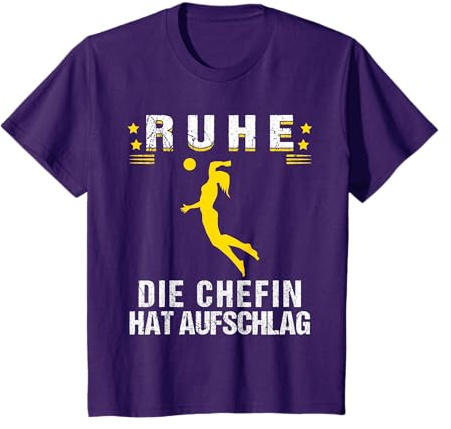 Volleyball Chefin Aufschlag, Mädchen Beachvolleyball Damen T-Shirt