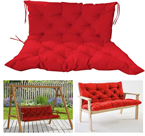 SJASD Sitzkissen für draußen, Gartenschaukel Lange Stuhl-Rückenkissen,Auflage für Gartenbank Bankauflage Hollywoodschaukel,Sitzbank-Kissen für Terrasse/Rasen/Gartenschaukel/Gartenmöbel,120x100x10cm