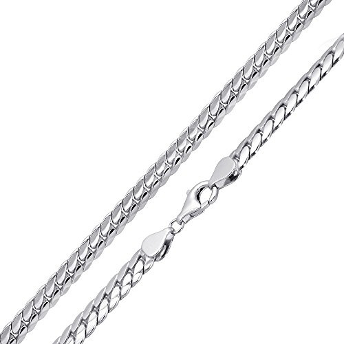 MATERIA by Matthias Wagner Massive Panzerkette Herren 925 Silber Halskette 6mm breit rhodiniert K48