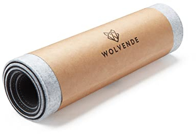 Wolvende Premium Filz Schreibtischunterlage | Groß 40cm x 90cm | Multifunktionale Schreibtischunterlage für Heimbüro | Hellgrau
