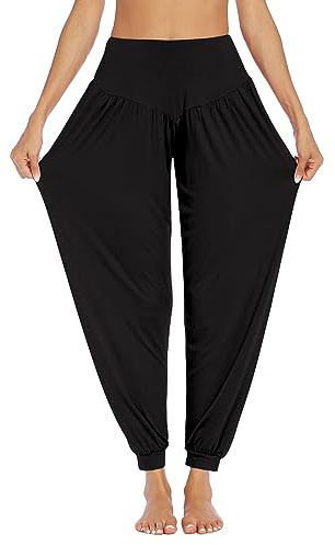 PINSPARK Pantaloni da Yoga Lunghi Harem da Donna Sportivi da Yoga da Jogging curvi Oversize Casual Sportivi Eleganti