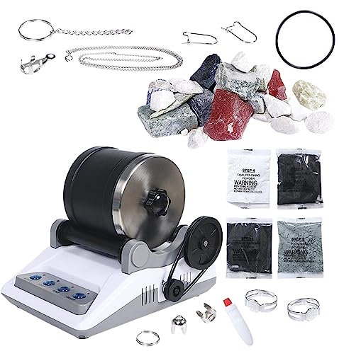 perfk Rock Tumbler Rock Polisher Beautiful Geology Science Giocattoli educativi Rock Grinder Hobby per la Scuola e la casa Regalo di Compleanno
