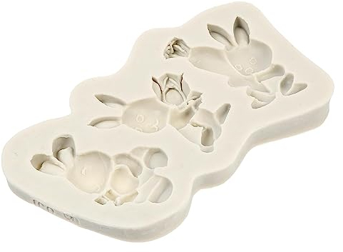 DIY Mold Making Kit 1pc Easter Egg Bunny Mold Bakery Dessert Cakesicles Mold Cookie Stencil Biscuit Mould Sugar Molds for Cake Decorating Easter Bunny Silicone Food Grade Silicone Grey DIY Cake Mould